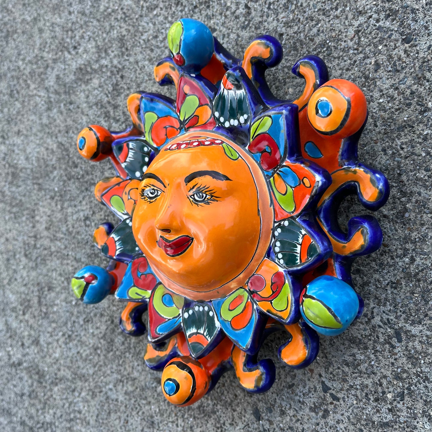 Talavera wall sunface with planets right side