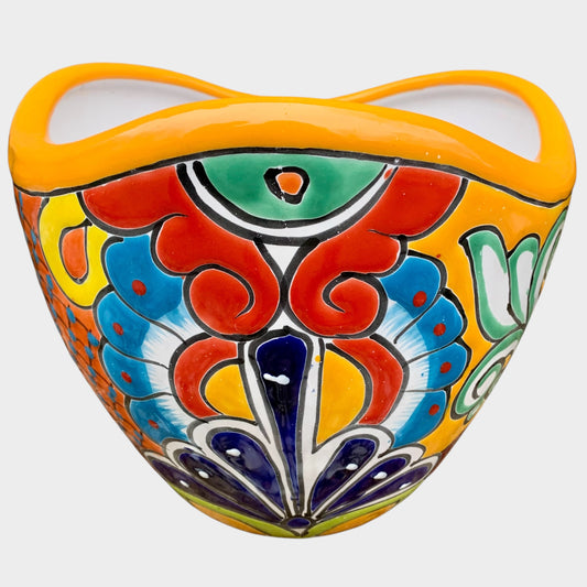 Mexican Talavera, CASA, Bella, planting pot in Amarillo yellow