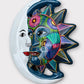 folk art mexican clay sun and moon eclipse sun side