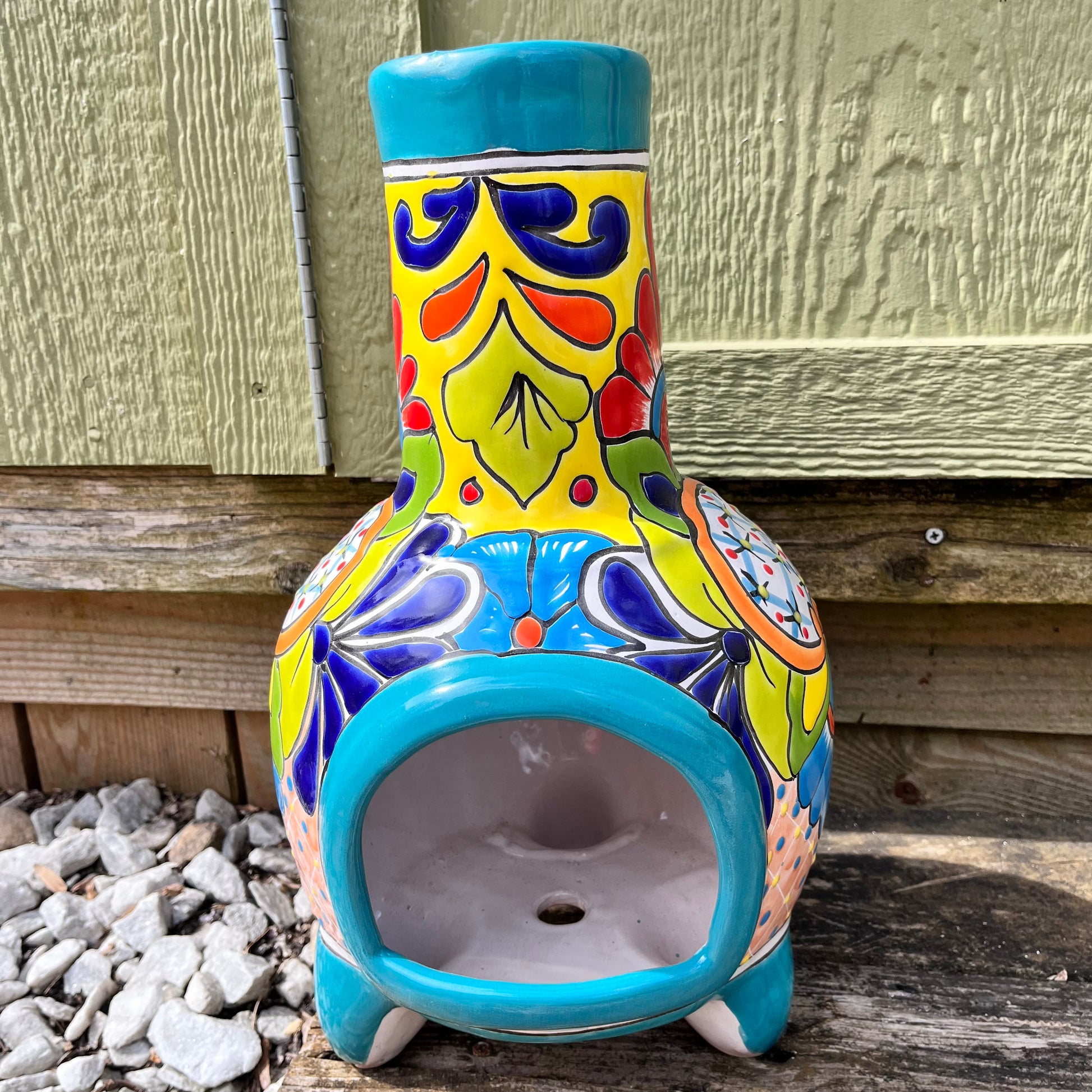 Talavera Chiminea Candle Holder | Colorful Mexican Pottery | MexDecor