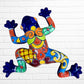 Talavera wall frog Gordo in azul cobalt