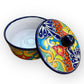 Mexican talavera tortilla warmer with cover open