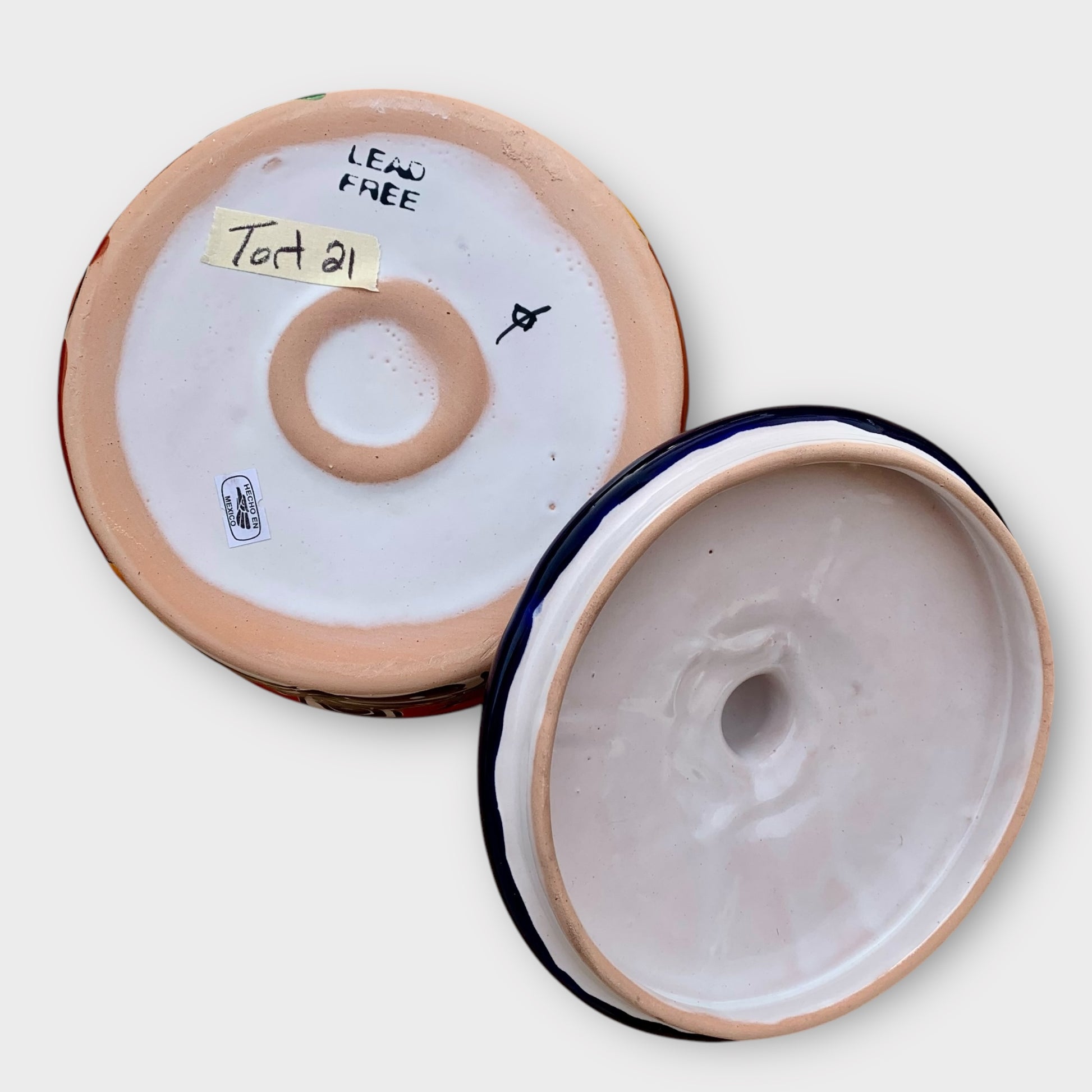 Talavera tortilla warmer bottom