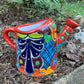 Mexican Talavera watering can planting pot red