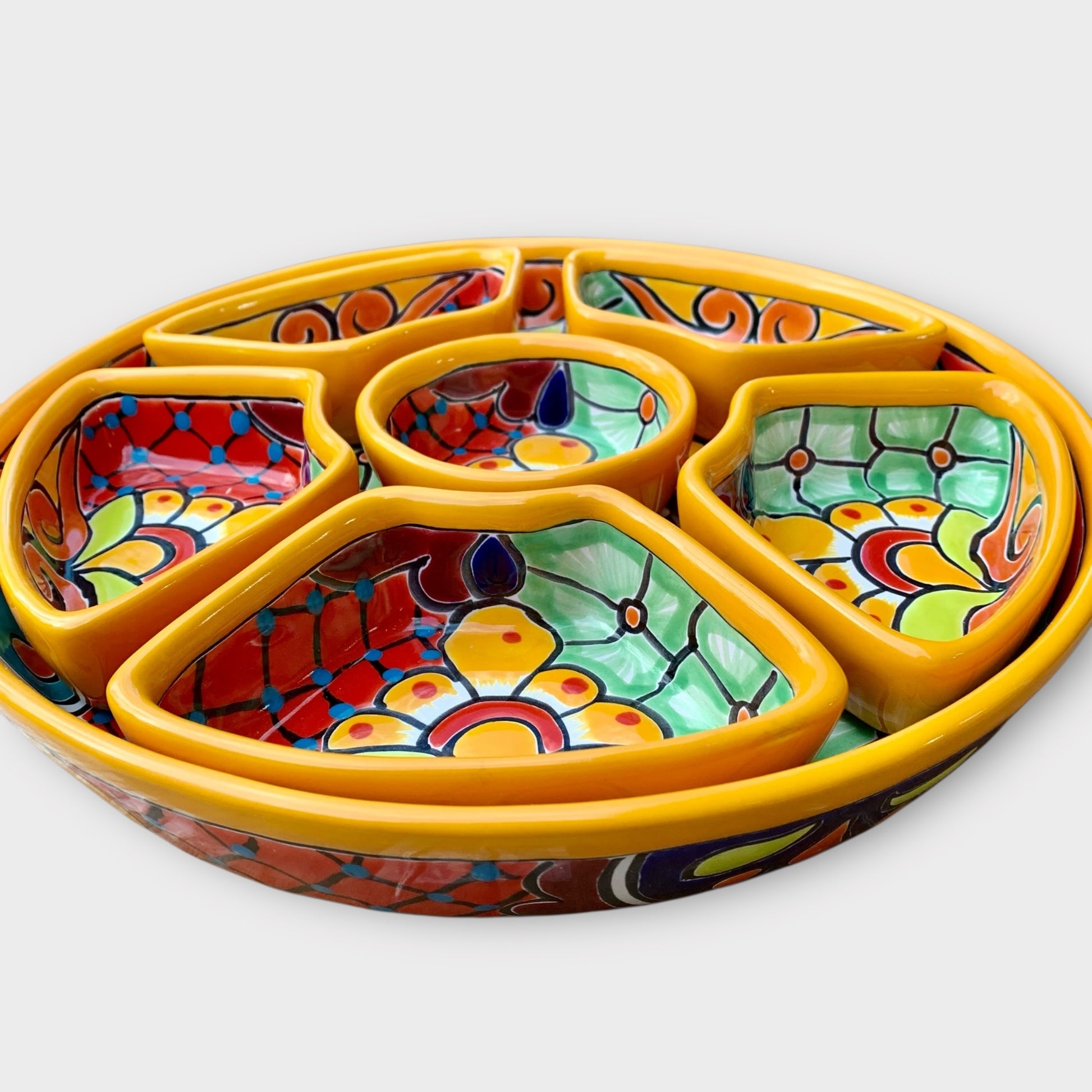 Mexican Talavera sectional serving dish 