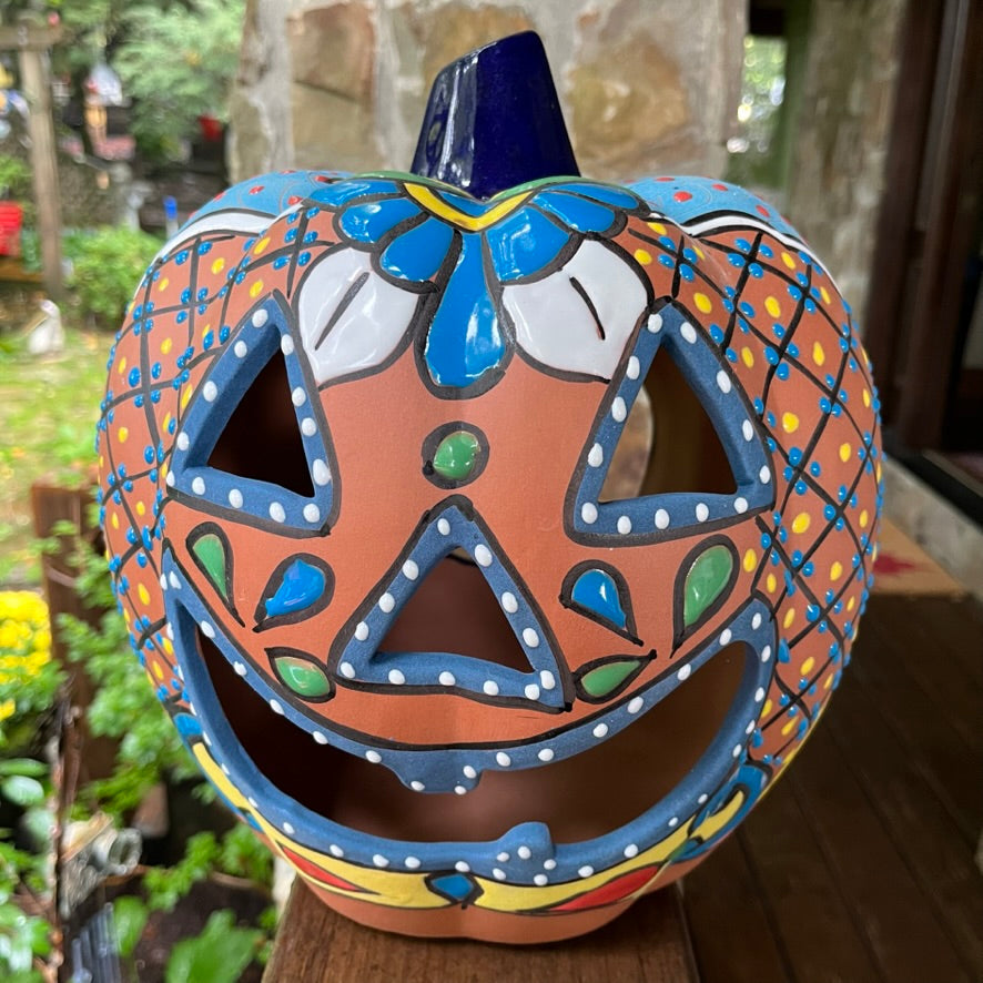 Painted Clay Art Pumpkin Calabaza