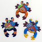 Set of three colorful, Mexican Talavera wall crabs