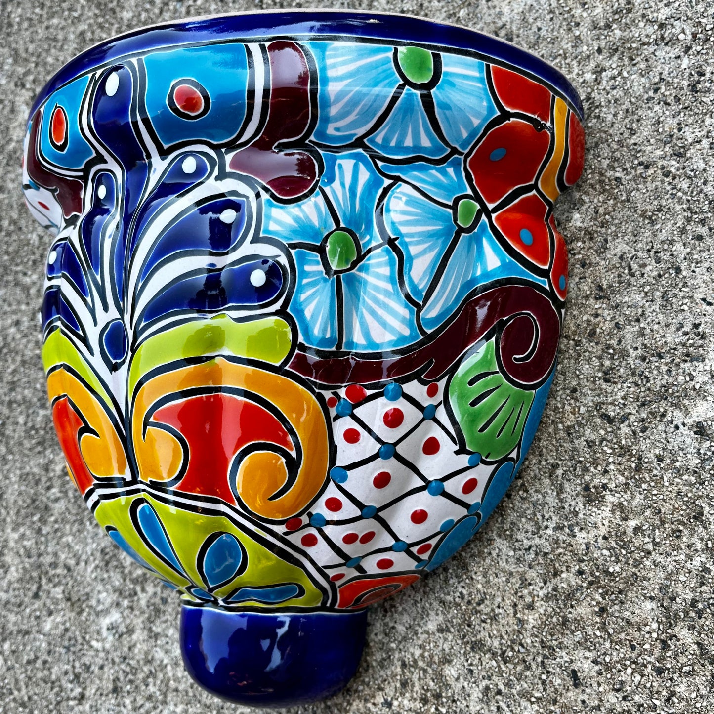 Talavera jardiniere wall planter pot right side