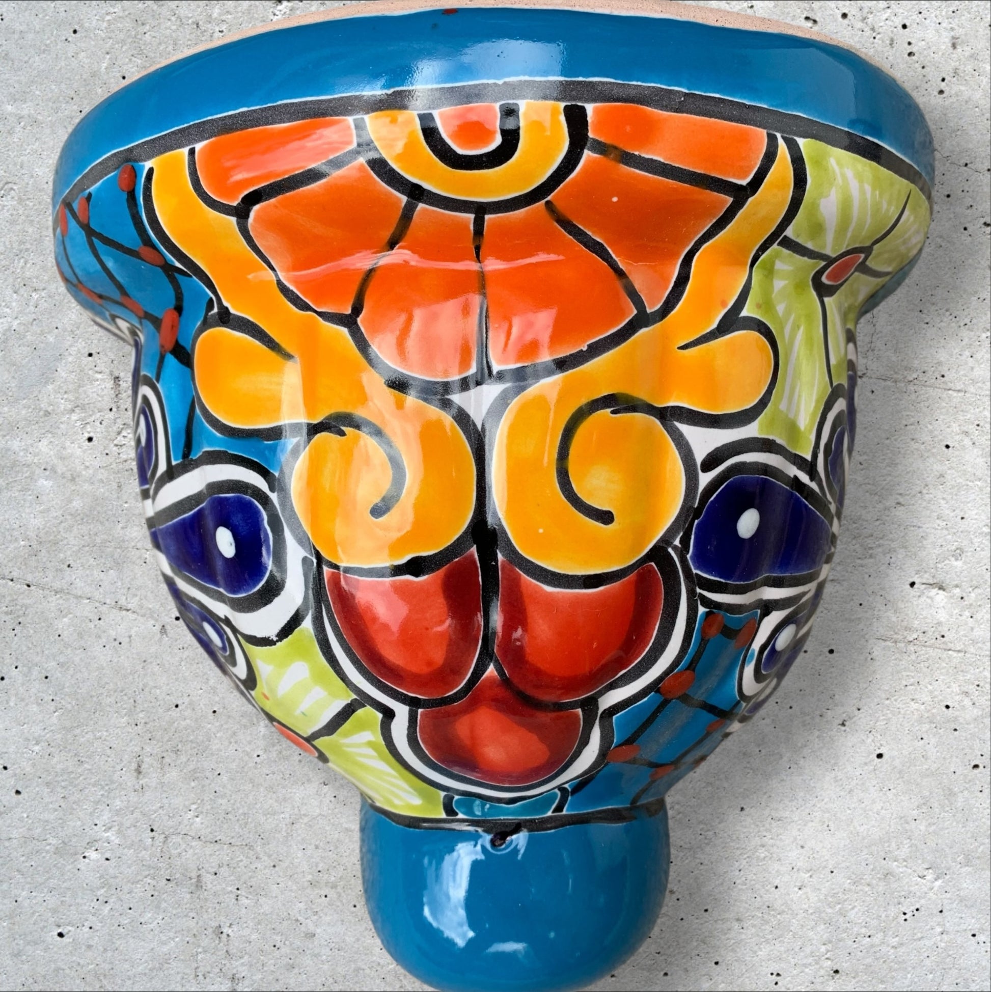 Talavera Jardiniere Wall Planter turquoise one