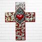 Milagros Flaming Heart Medallion Cross