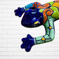 Talavera wall frog Gordo in azul cobalt Face