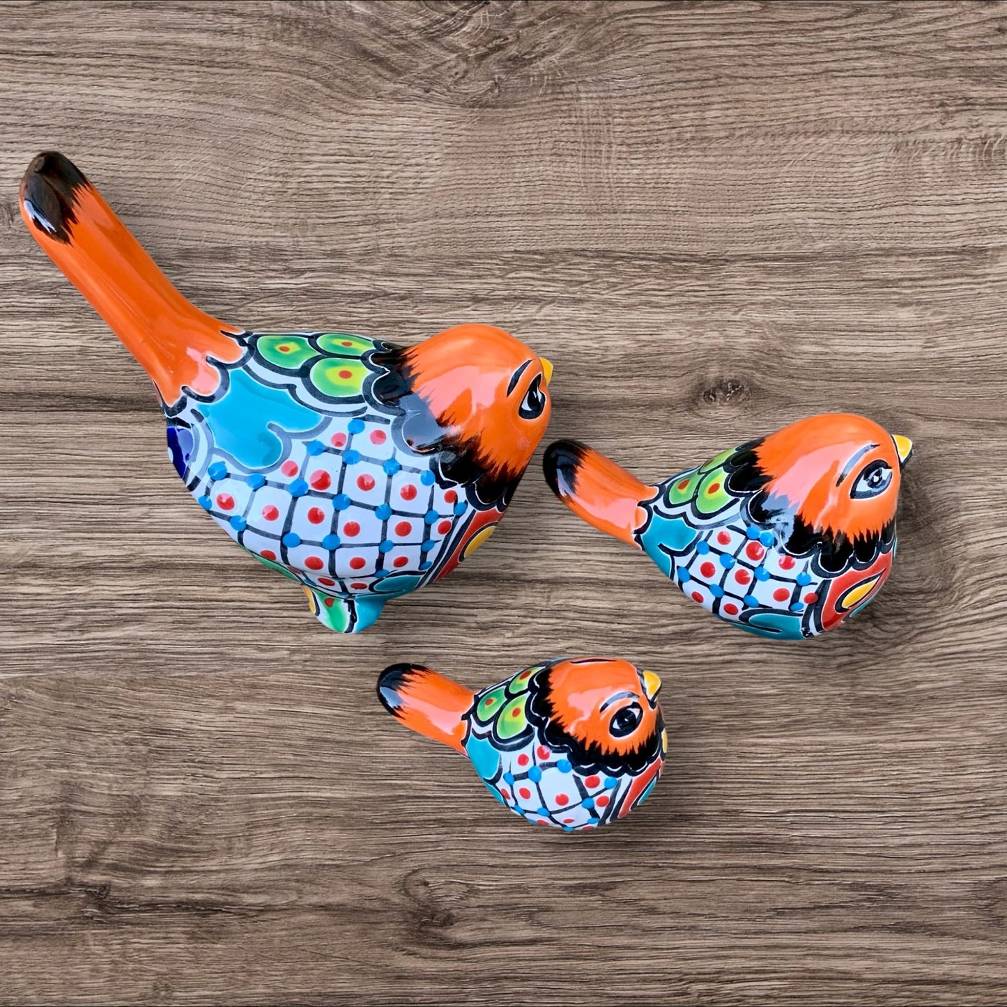 Talavera bird set left side