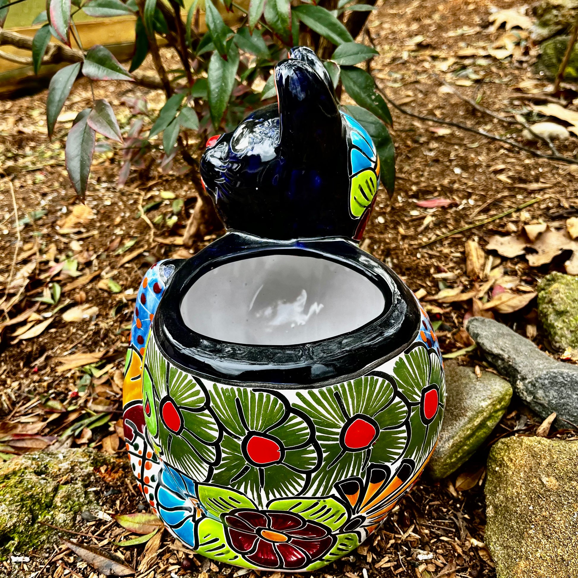 kitty planter pots Mexican Talavera Kitty Cat Planter - Mexican Pottery Pot