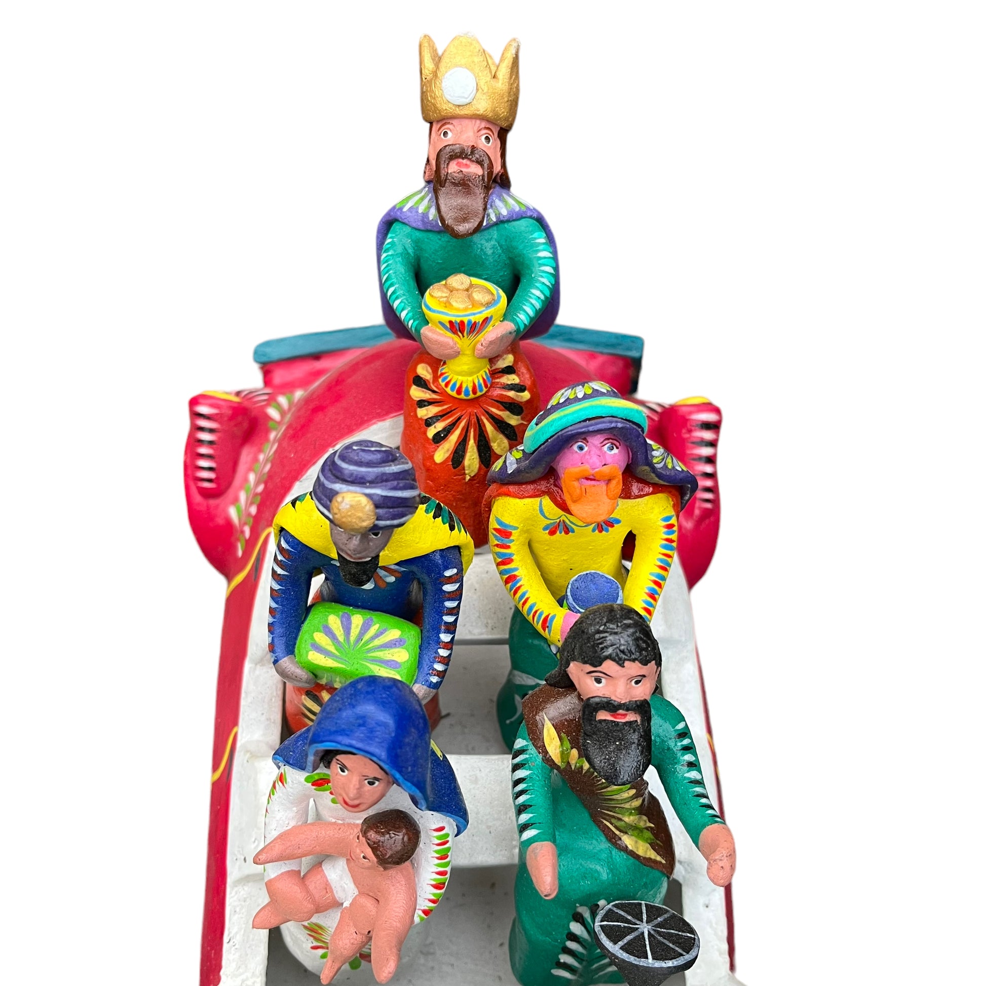 Ortega Folk Art Nativity Car  Holy Family and Wisemen