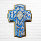 Milagros Wood Cross Chico Azul