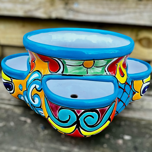 Mexican Talavera strawberry pot