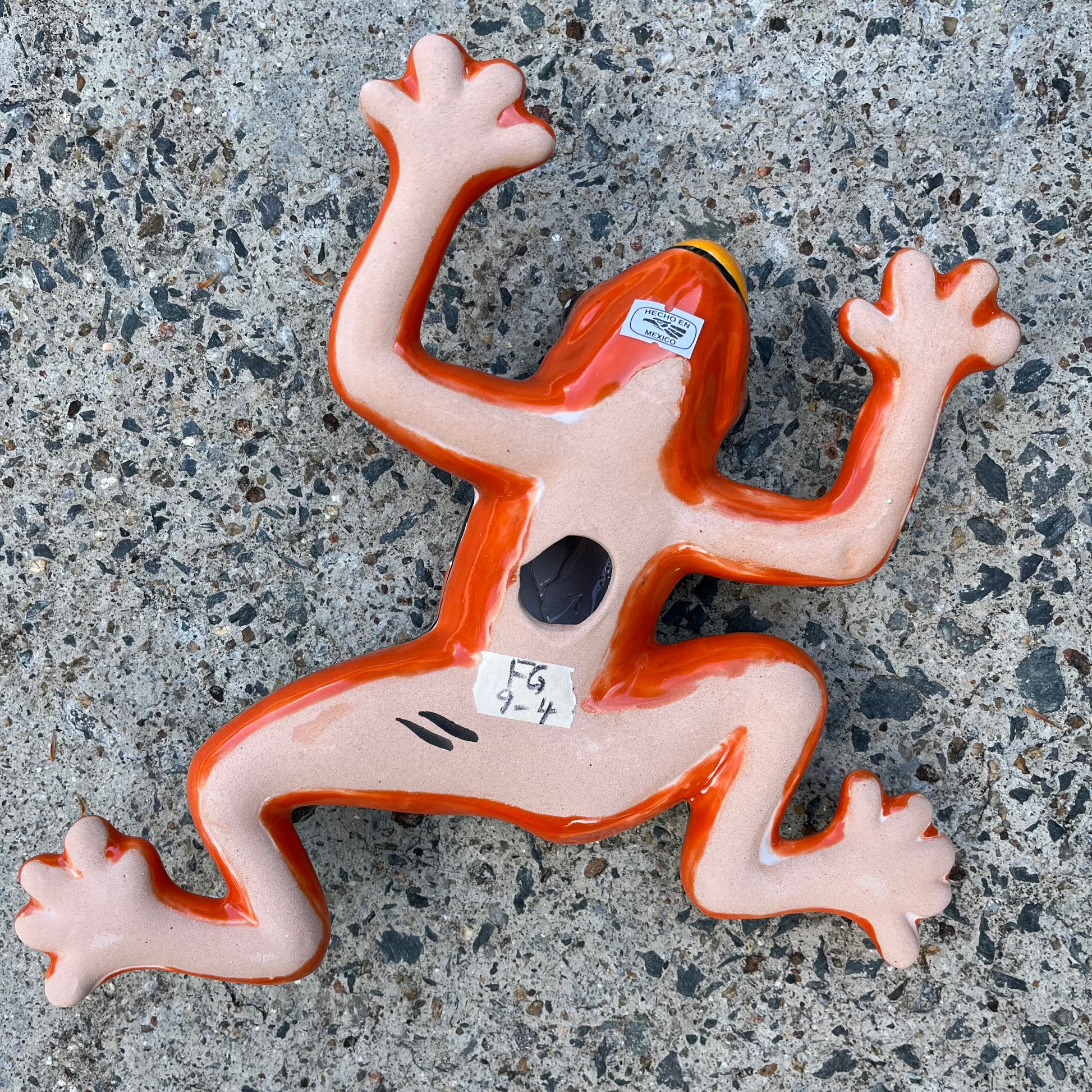 mexican talavera wall frog gordo fat bottom