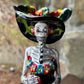 Mexican Talavera Catrina Skelton Doll Rose Face