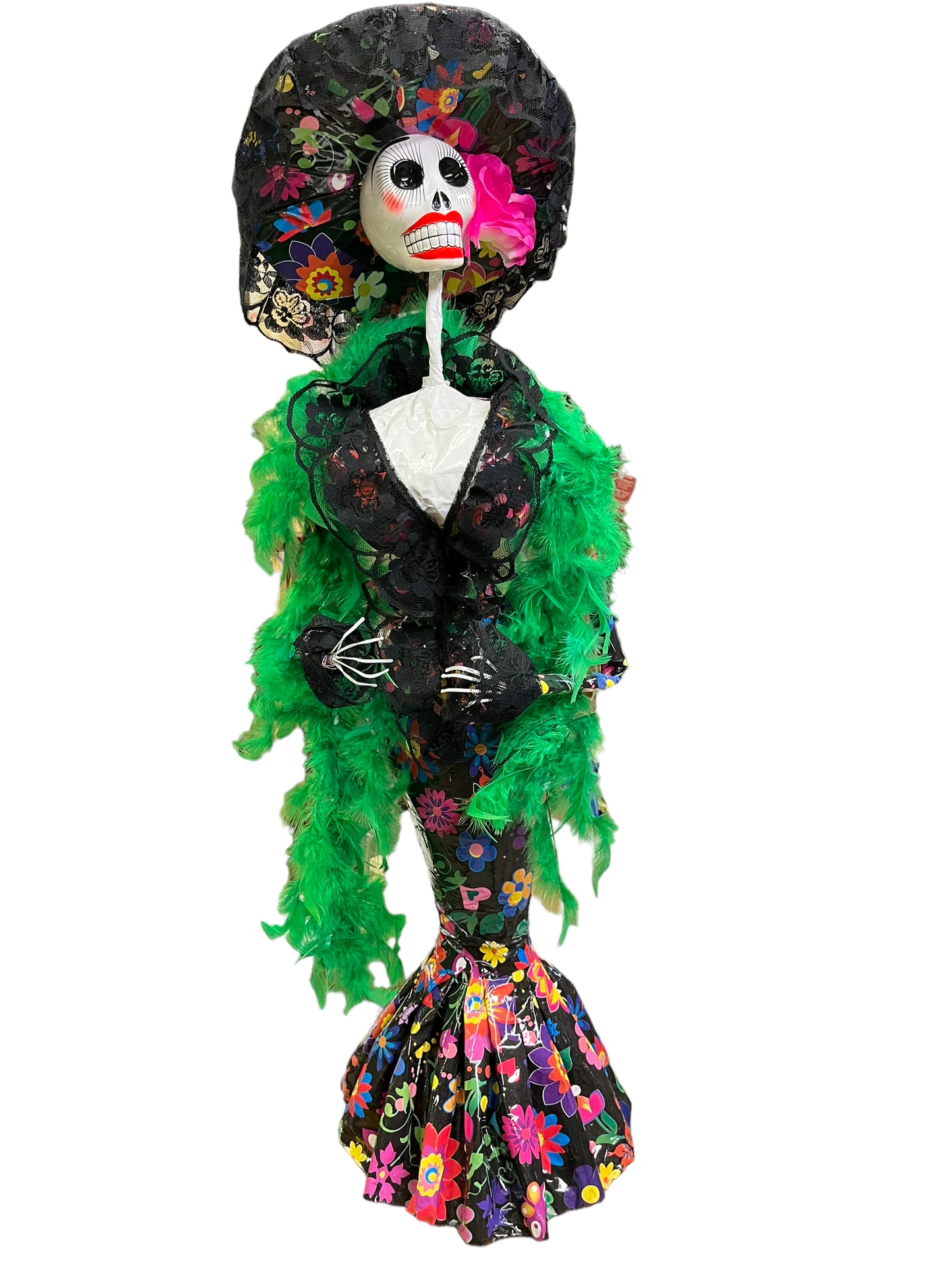 Paper Mache Mexican Catrina Doll  Three