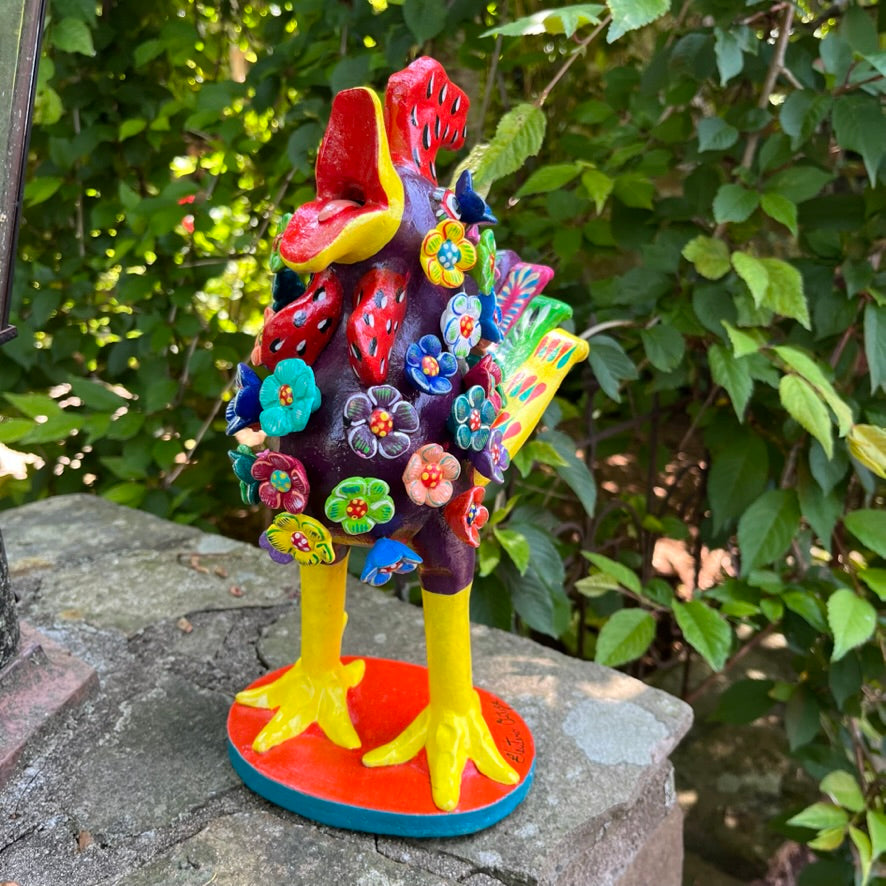 Ortega Floral Rooster Folk Art side