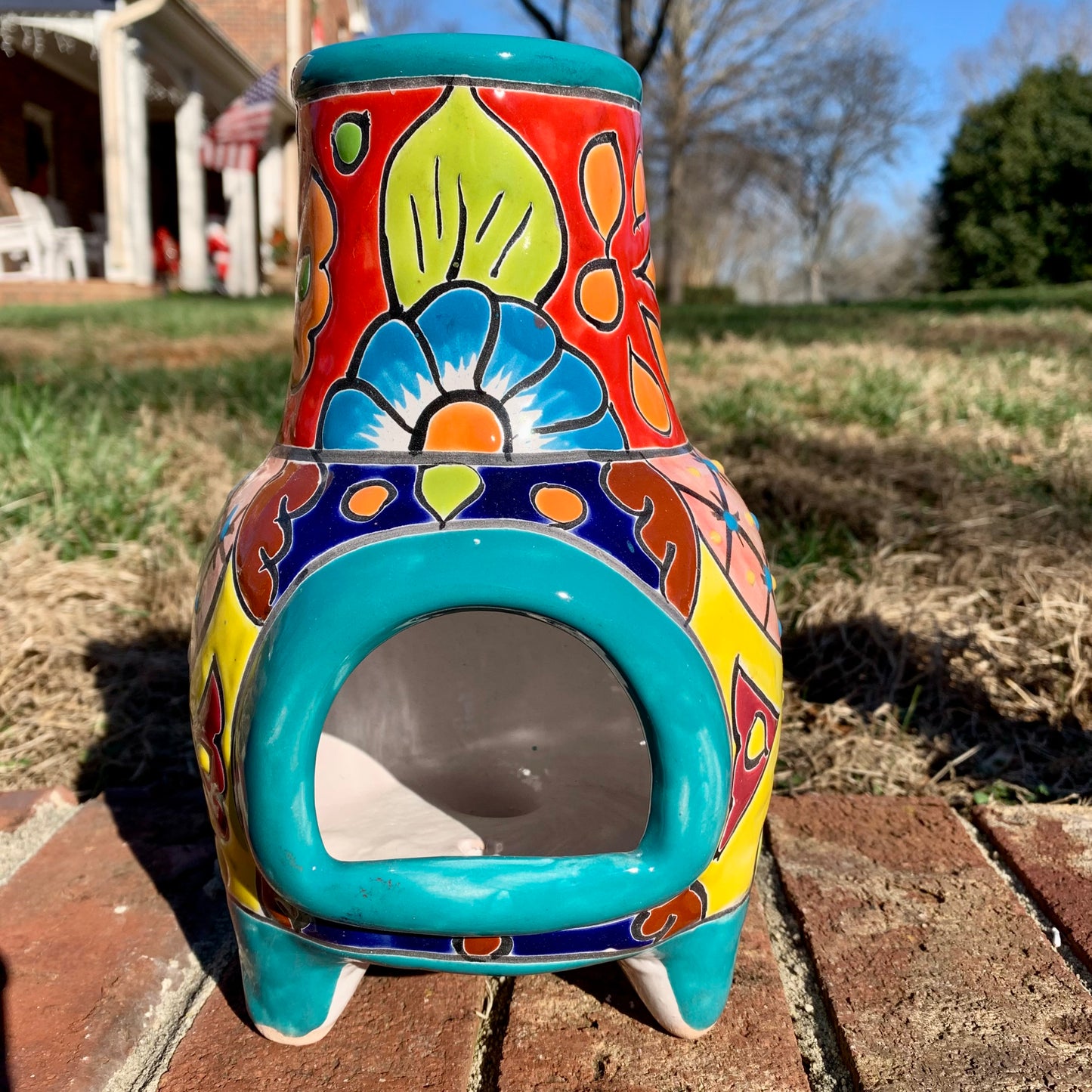 Talavera Chiminea Candle Holder Chico