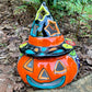 Talavera witchy pumpkin JOL wearing witch hat six