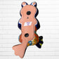 Mexican Talavera, silly, dancing, frog back view with hanging holes.