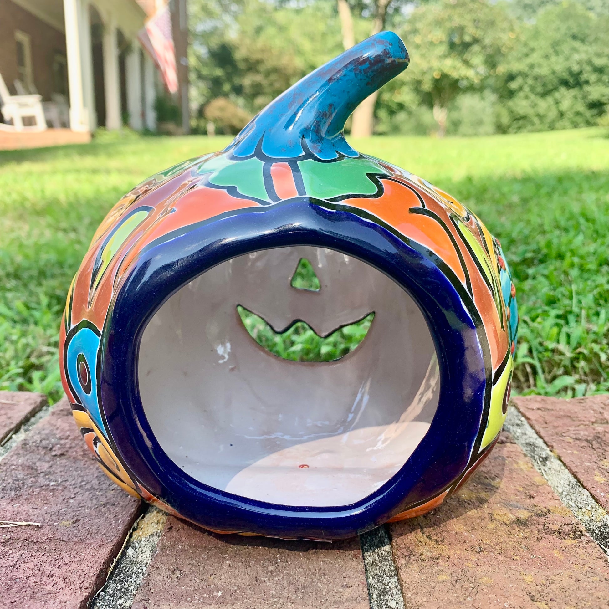 Talavera pumpkin calabaza JOL back