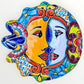 Mexica Talavera Sun and moon profile wall art Front #2