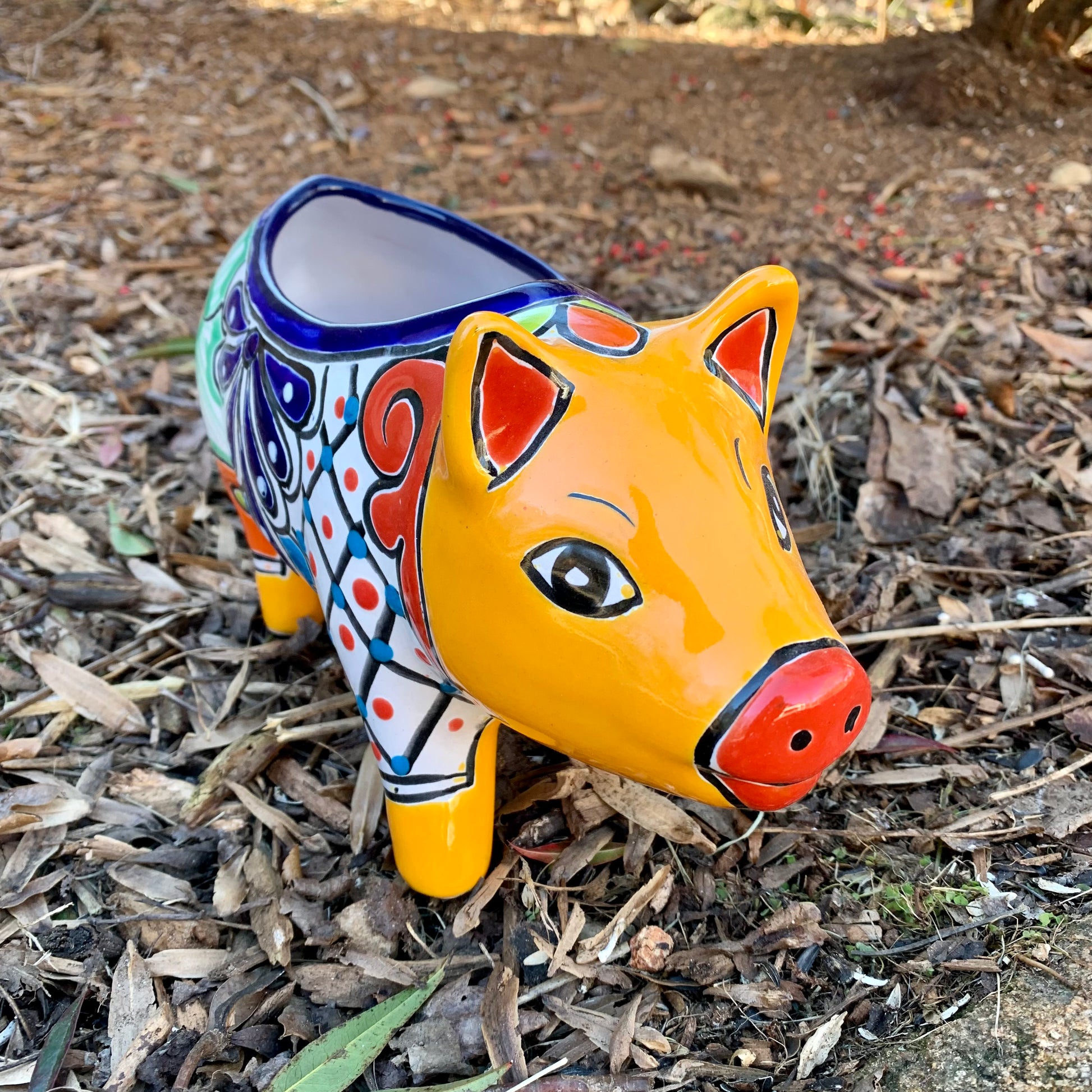 Talavera pottery, pig planting pot