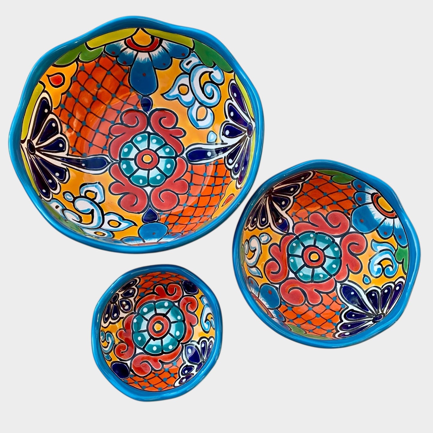 Talavera Nesting Bowl Set Three bowls