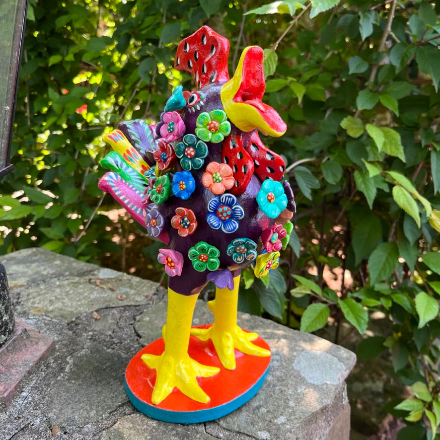 Ortega Floral Rooster Folk Art