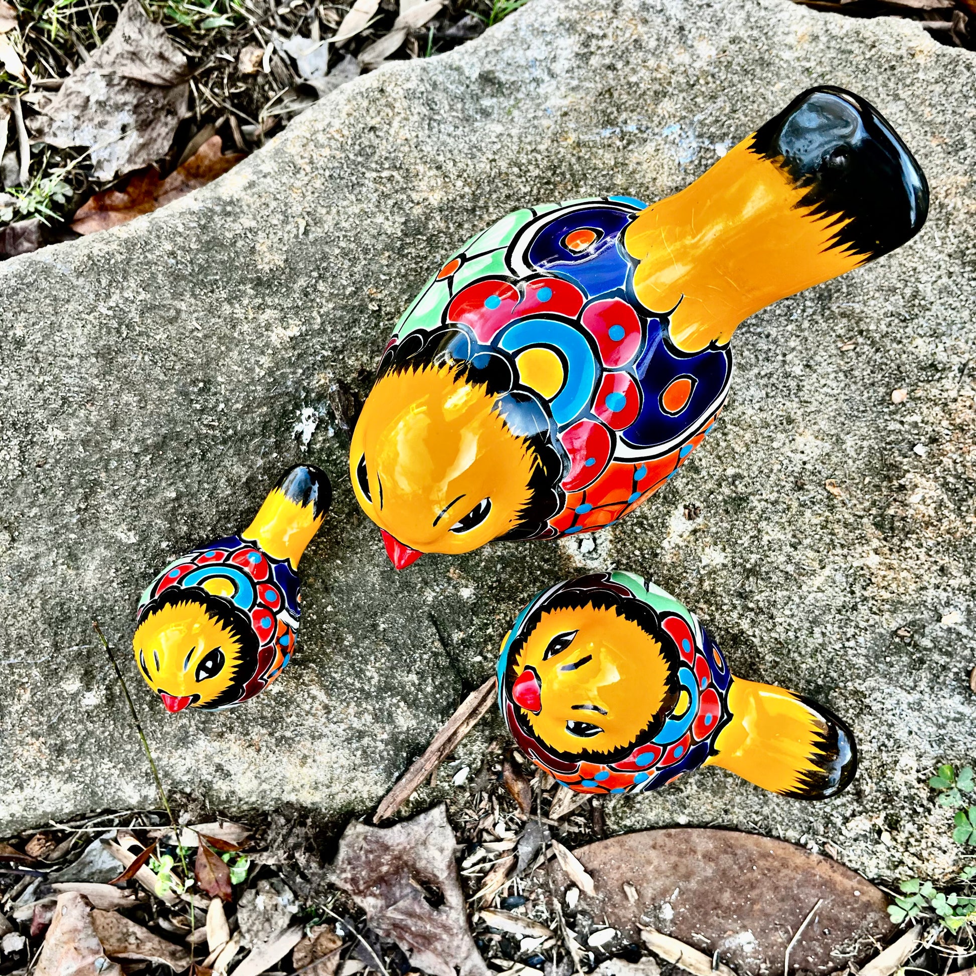 Talavera pottery birds top