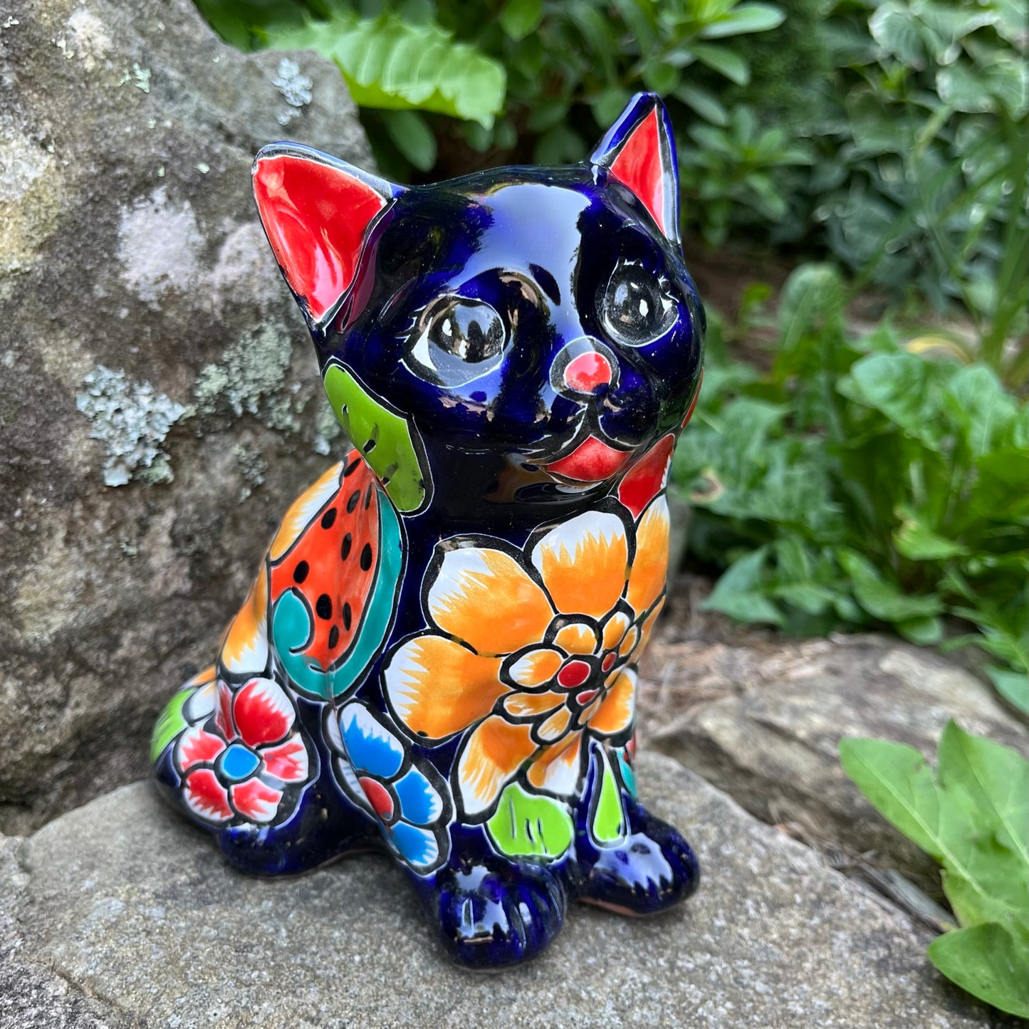 Mexican Talaver Kitty Cat Kitten figurine  A