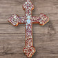 Milagros decorated wood cross front