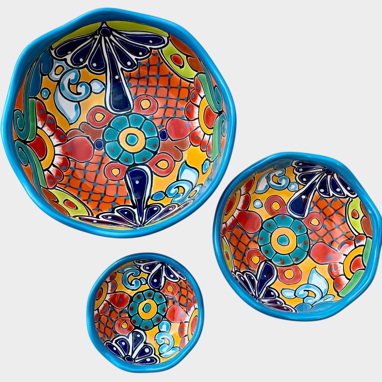 Talavera Nesting Bowl Set Three bowls