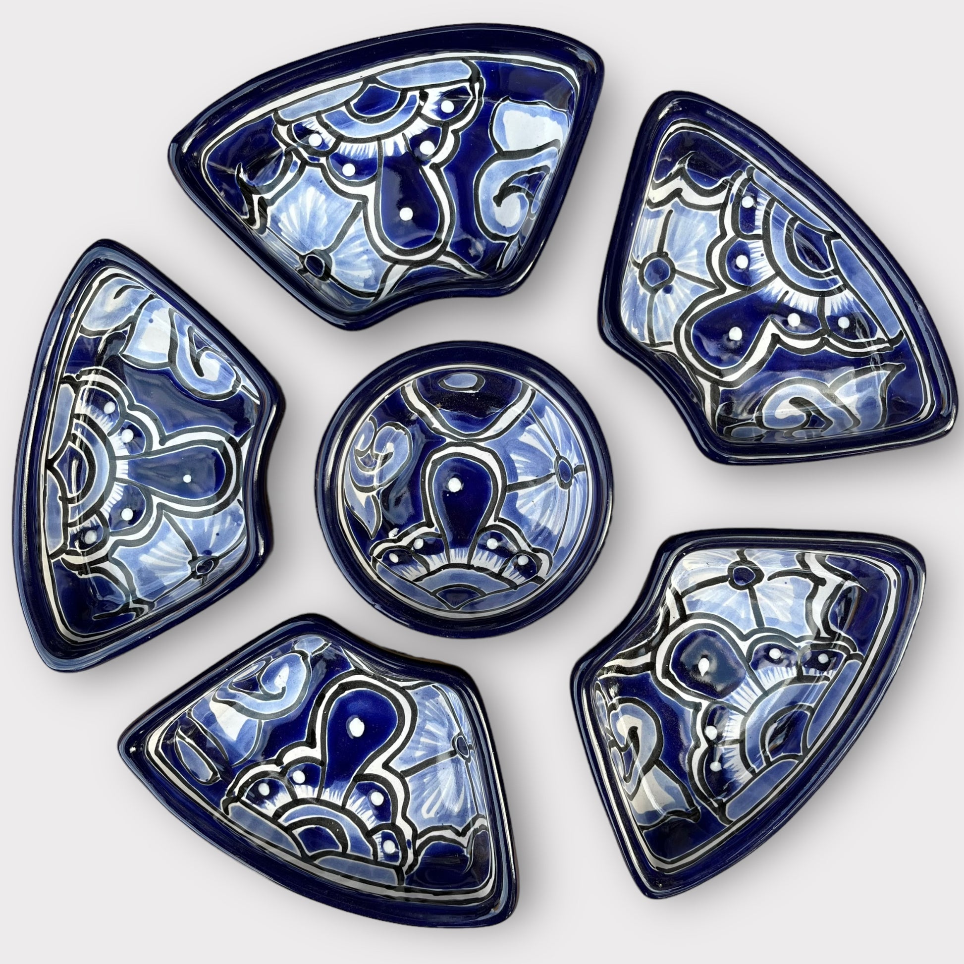 Mexican Talavera Sectional Taco Serving Dish sections