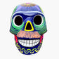 Colorful sugar skull with a white background front