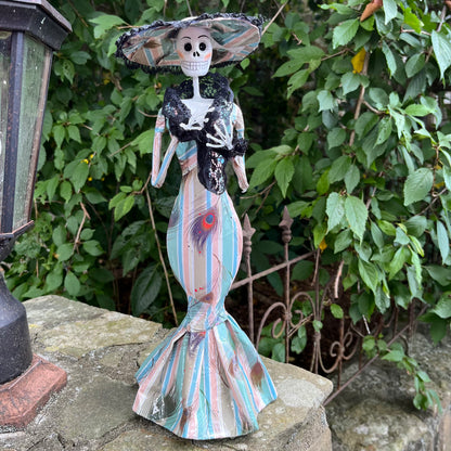 Paper Mache Catrina Skelton Doll D