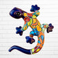 Talavera salamander lizard medium azul