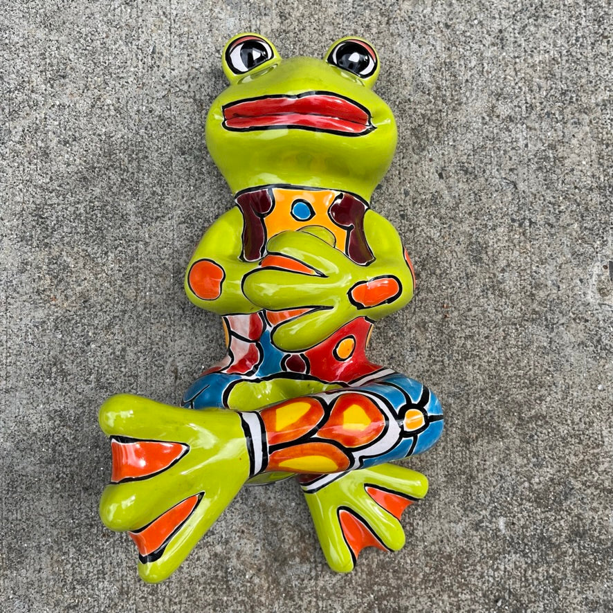 Mexican TAlavera Dancing Silly Frog Front
