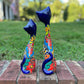 Talavera kitten cat set back