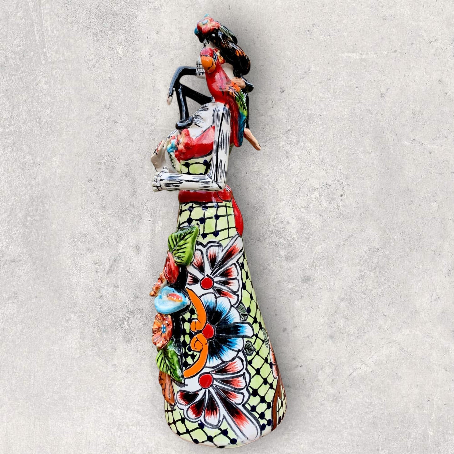 Talavera Frida skeleton doll right side view