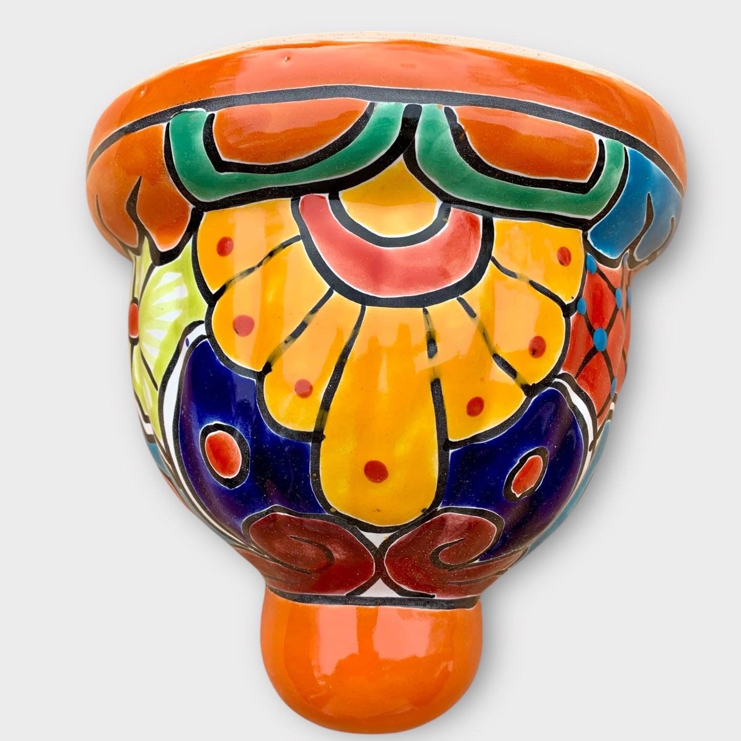 Talavera Jardiniere Wall Pot orange two