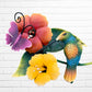 hummingbird colibri floral bird close up with butterfly