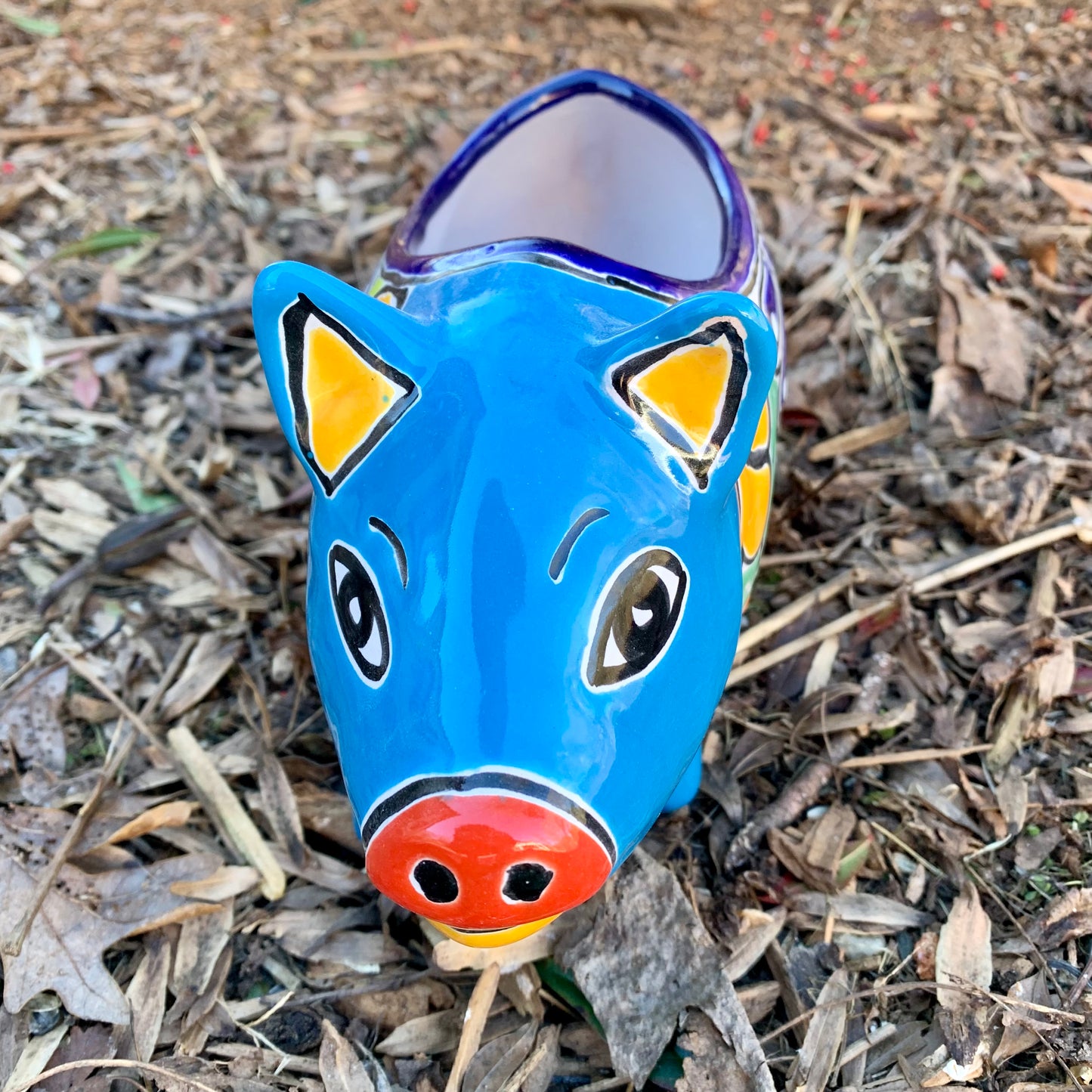 Talavera pottery, pig planting pot front