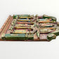 Mexican wood red table with Catholic Saints in Niches Right side view