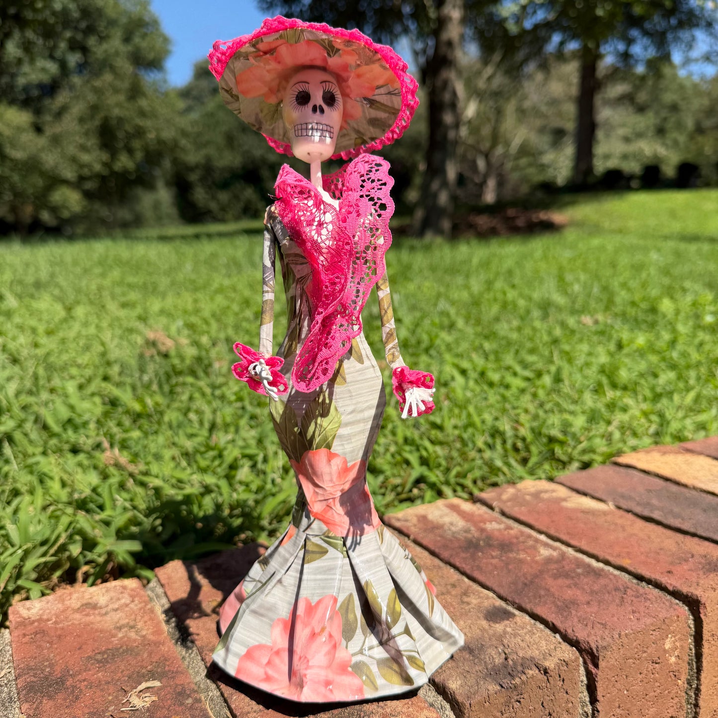 Floral Catrina Skeleton Doll 10.5”
