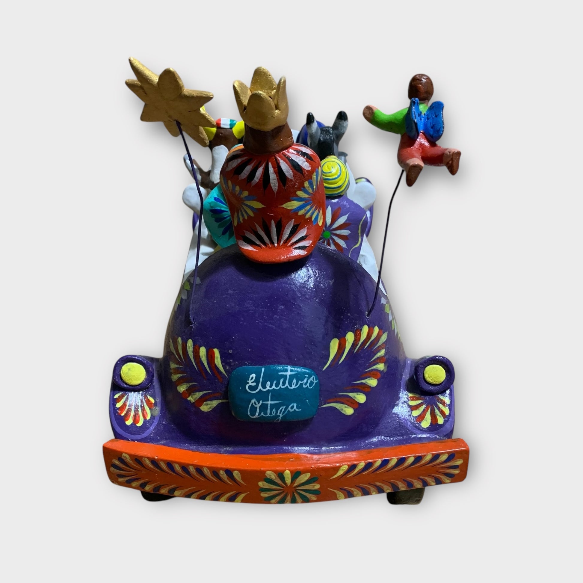 Ortega nativity car folk art back