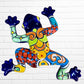Talavera wall frog Gordo in azul cobalt